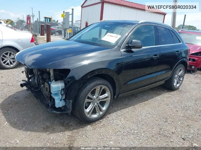 2016 Audi Q3 2.0T Premium Plus VIN: WA1EFCFS8GR020334 Lot: 42584731
