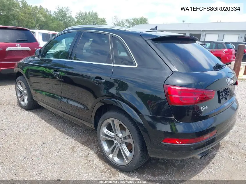 2016 Audi Q3 2.0T Premium Plus VIN: WA1EFCFS8GR020334 Lot: 42584731