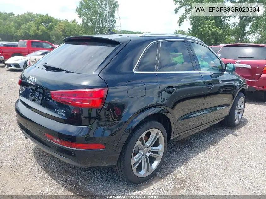 2016 Audi Q3 2.0T Premium Plus VIN: WA1EFCFS8GR020334 Lot: 42584731