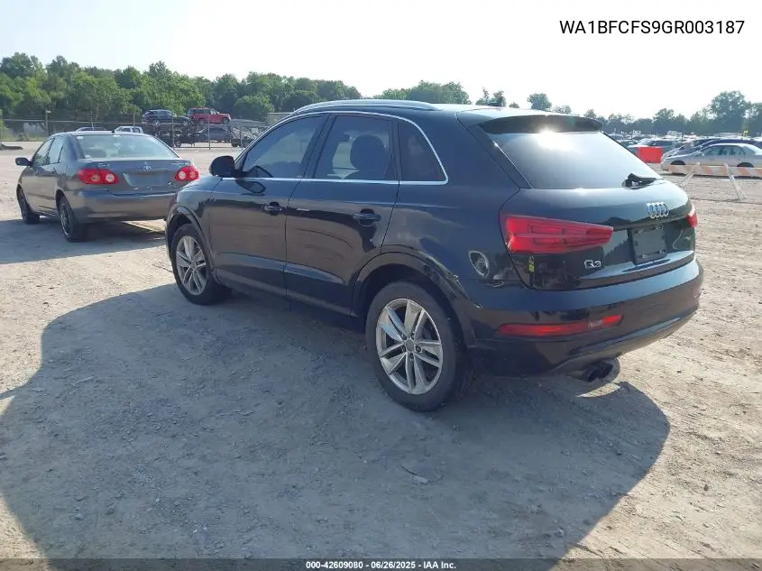 2016 Audi Q3 2.0T Premium Plus VIN: WA1BFCFS9GR003187 Lot: 42609080