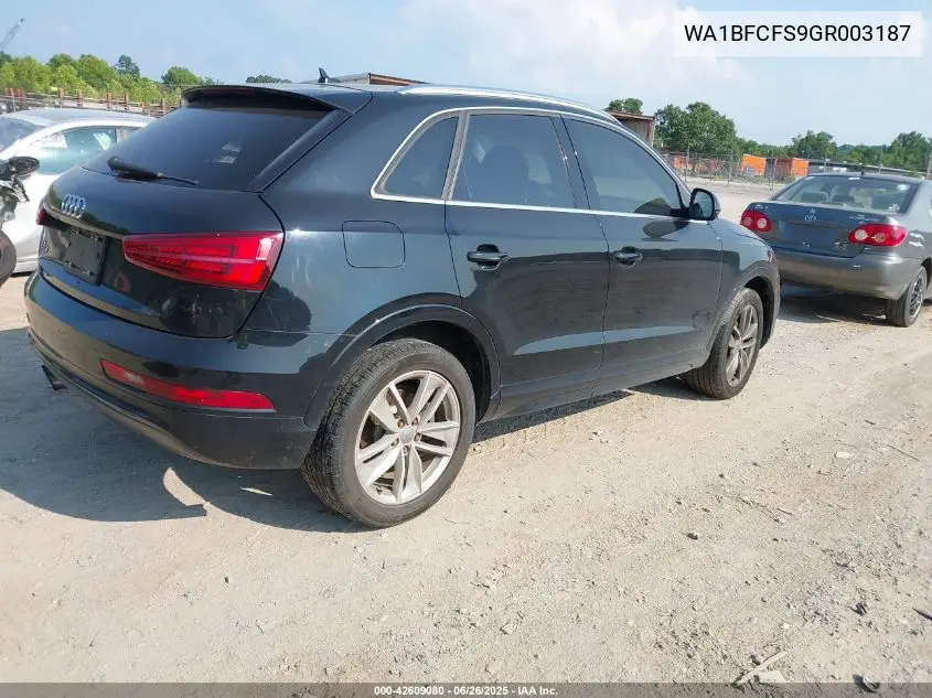 2016 Audi Q3 2.0T Premium Plus VIN: WA1BFCFS9GR003187 Lot: 42609080