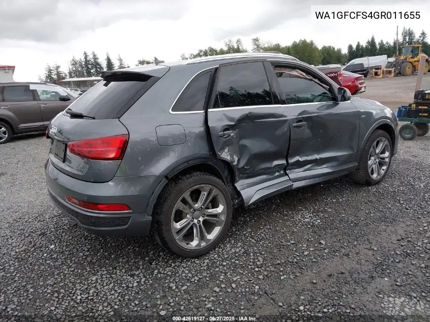 2016 Audi Q3 2.0T Premium Plus VIN: WA1GFCFS4GR011655 Lot: 42619127