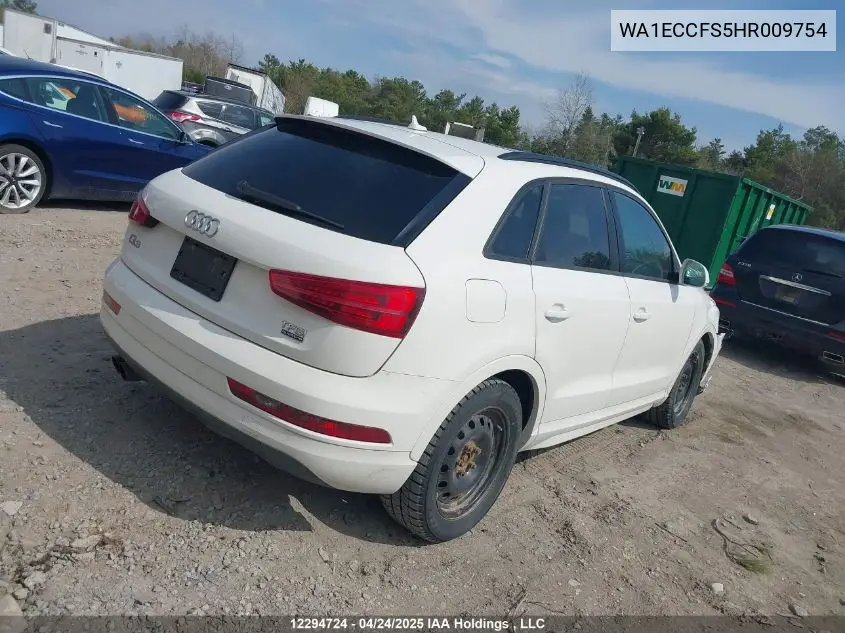 2017 Audi Q3 Premium VIN: WA1ECCFS5HR009754 Lot: 12294724