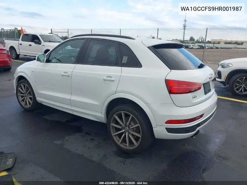 2017 Audi Q3 2.0T Premium VIN: WA1GCCFS9HR001987 Lot: 42245635