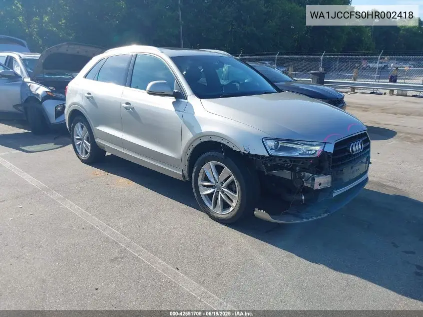 2017 Audi Q3 2.0T Premium VIN: WA1JCCFS0HR002418 Lot: 42551705