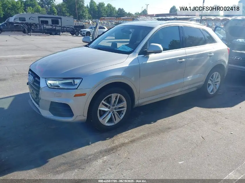 2017 Audi Q3 2.0T Premium VIN: WA1JCCFS0HR002418 Lot: 42551705