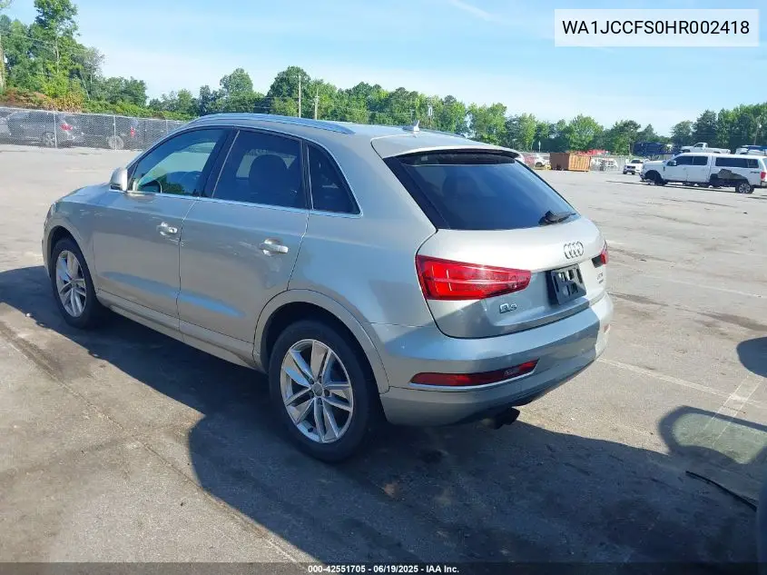 2017 Audi Q3 2.0T Premium VIN: WA1JCCFS0HR002418 Lot: 42551705