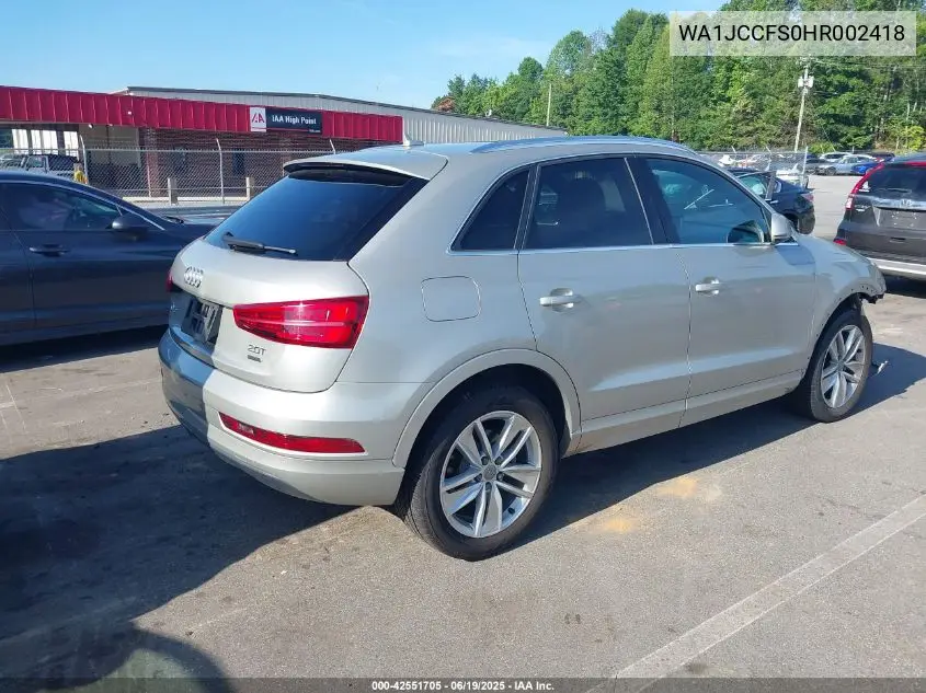 2017 Audi Q3 2.0T Premium VIN: WA1JCCFS0HR002418 Lot: 42551705