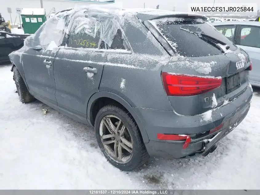 2018 Audi Q3 VIN: WA1ECCFS1JR025844 Lot: 12181537