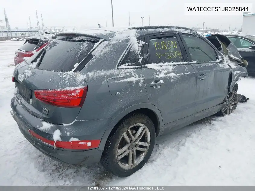 2018 Audi Q3 VIN: WA1ECCFS1JR025844 Lot: 12181537