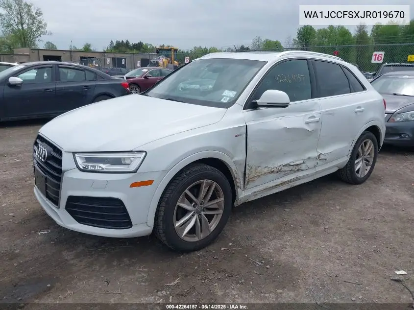 2018 Audi Q3 2.0T Premium/2.0T Sport Premium VIN: WA1JCCFSXJR019670 Lot: 42264157