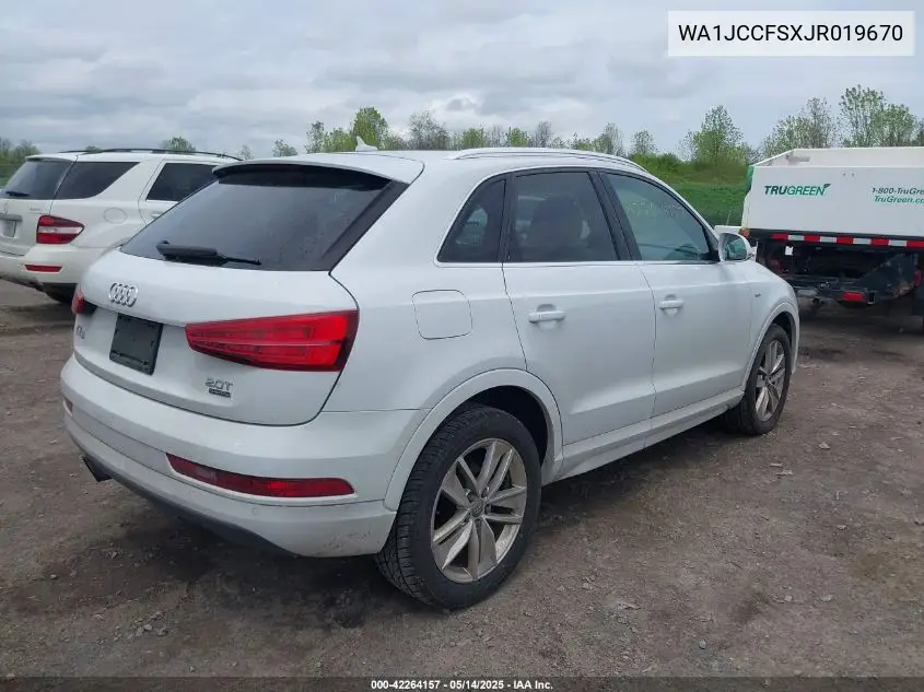 2018 Audi Q3 2.0T Premium/2.0T Sport Premium VIN: WA1JCCFSXJR019670 Lot: 42264157