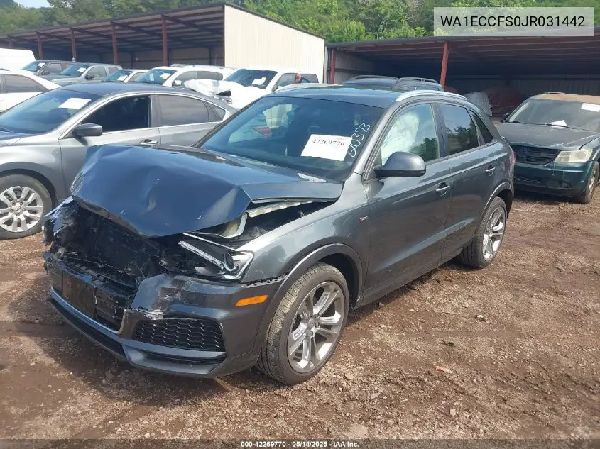 2018 Audi Q3 2.0T Sport Premium VIN: WA1ECCFS0JR031442 Lot: 42269770
