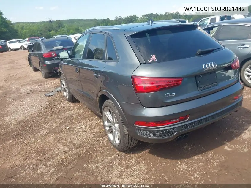 2018 Audi Q3 2.0T Sport Premium VIN: WA1ECCFS0JR031442 Lot: 42269770