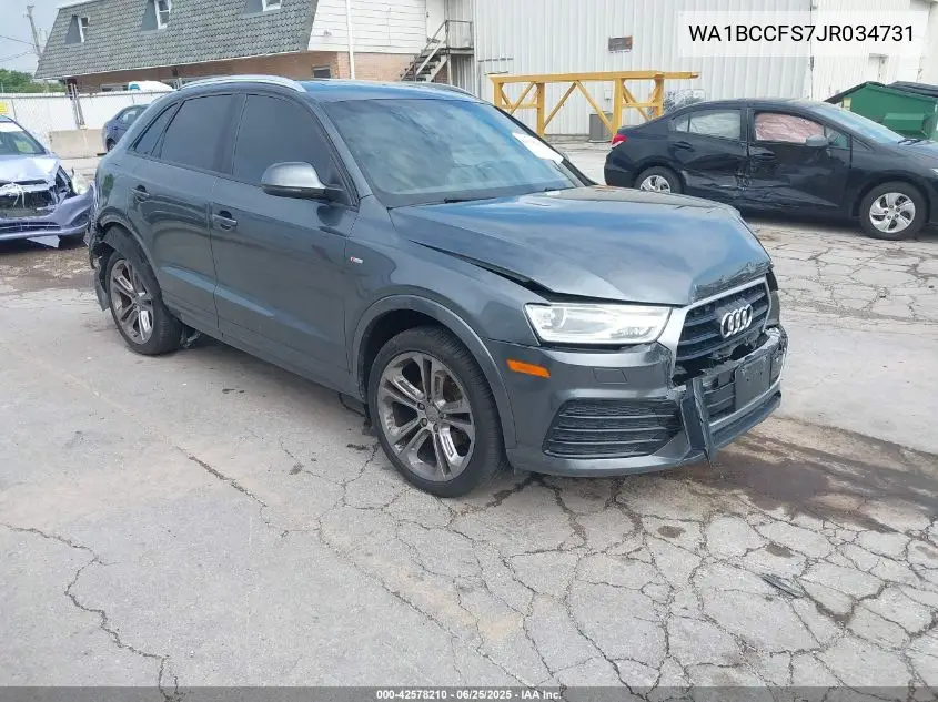2018 Audi Q3 2.0T Premium/2.0T Sport Premium VIN: WA1BCCFS7JR034731 Lot: 42578210