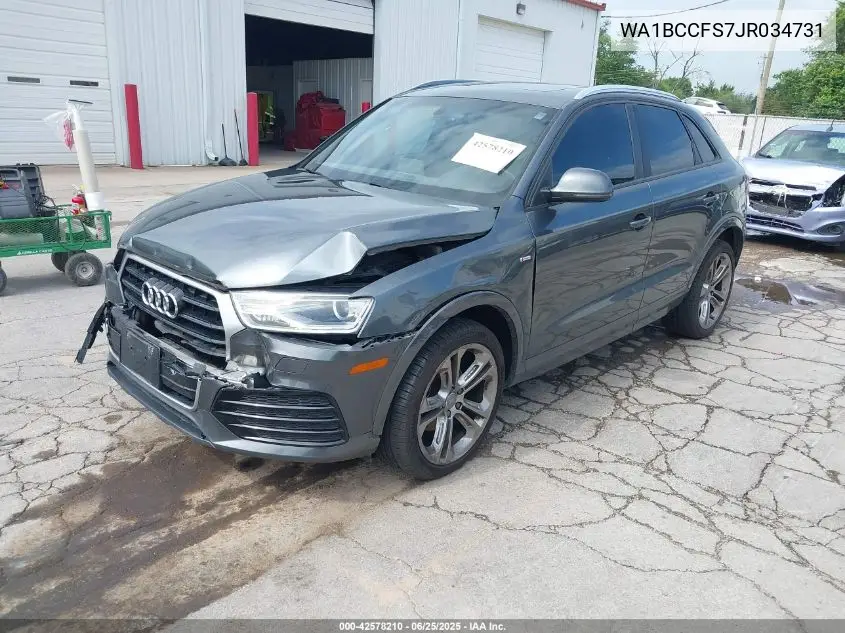 2018 Audi Q3 2.0T Premium/2.0T Sport Premium VIN: WA1BCCFS7JR034731 Lot: 42578210