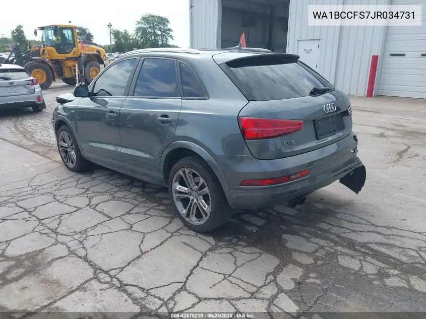 2018 Audi Q3 2.0T Premium/2.0T Sport Premium VIN: WA1BCCFS7JR034731 Lot: 42578210