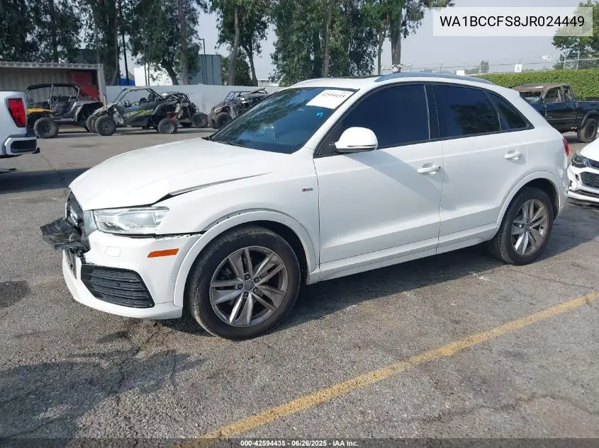 2018 Audi Q3 2.0T Premium/2.0T Sport Premium VIN: WA1BCCFS8JR024449 Lot: 42594435