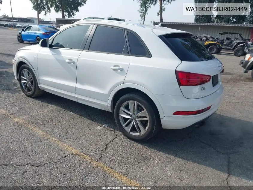 2018 Audi Q3 2.0T Premium/2.0T Sport Premium VIN: WA1BCCFS8JR024449 Lot: 42594435