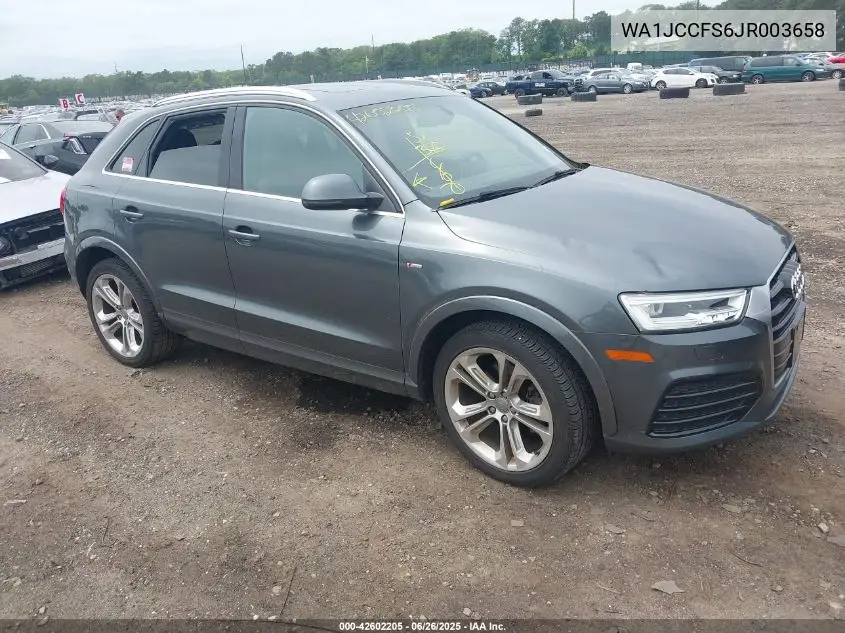 2018 Audi Q3 2.0T Premium/2.0T Sport Premium VIN: WA1JCCFS6JR003658 Lot: 42602205
