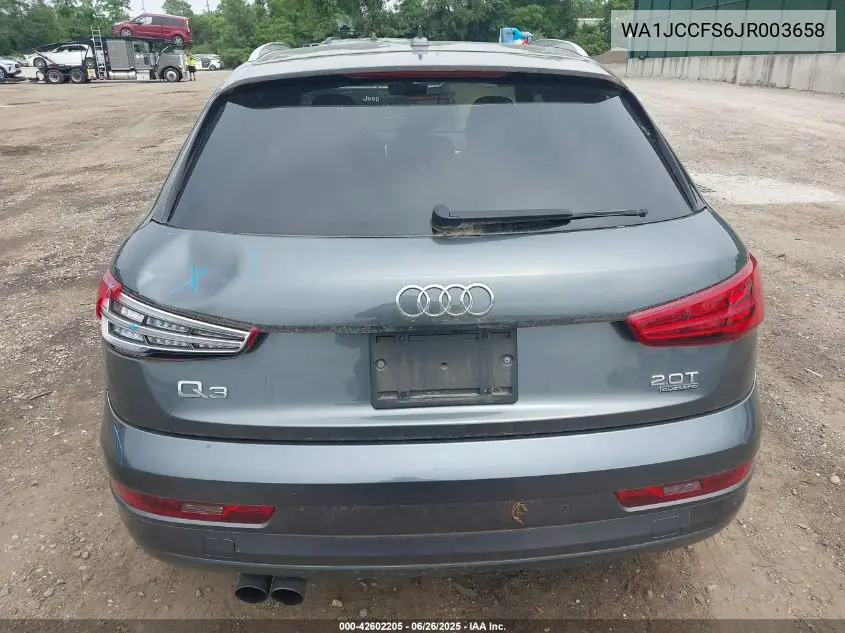 2018 Audi Q3 2.0T Premium/2.0T Sport Premium VIN: WA1JCCFS6JR003658 Lot: 42602205