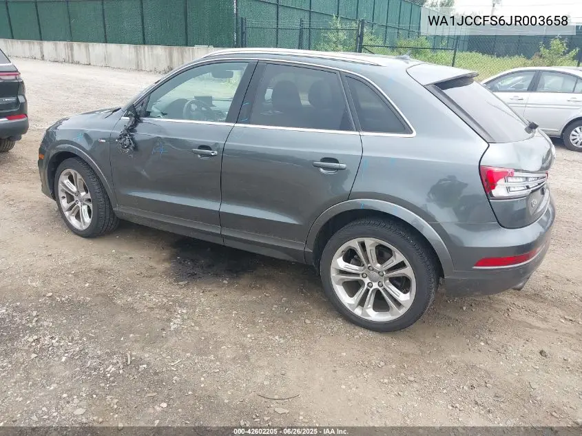 2018 Audi Q3 2.0T Premium/2.0T Sport Premium VIN: WA1JCCFS6JR003658 Lot: 42602205