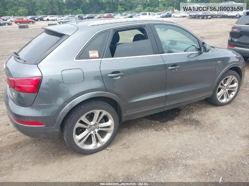 2018 Audi Q3 2.0T Premium/2.0T Sport Premium VIN: WA1JCCFS6JR003658 Lot: 42602205