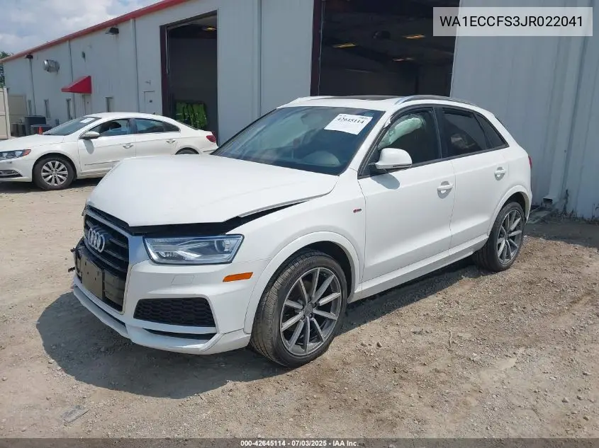 2018 Audi Q3 2.0T Premium/2.0T Sport Premium VIN: WA1ECCFS3JR022041 Lot: 42645114