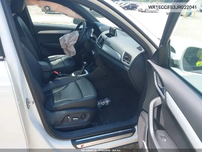 2018 Audi Q3 2.0T Premium/2.0T Sport Premium VIN: WA1ECCFS3JR022041 Lot: 42645114