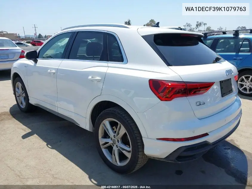 2019 Audi Q3 2.0T S Line Premium VIN: WA1DECF39K1079763 Lot: 42160517
