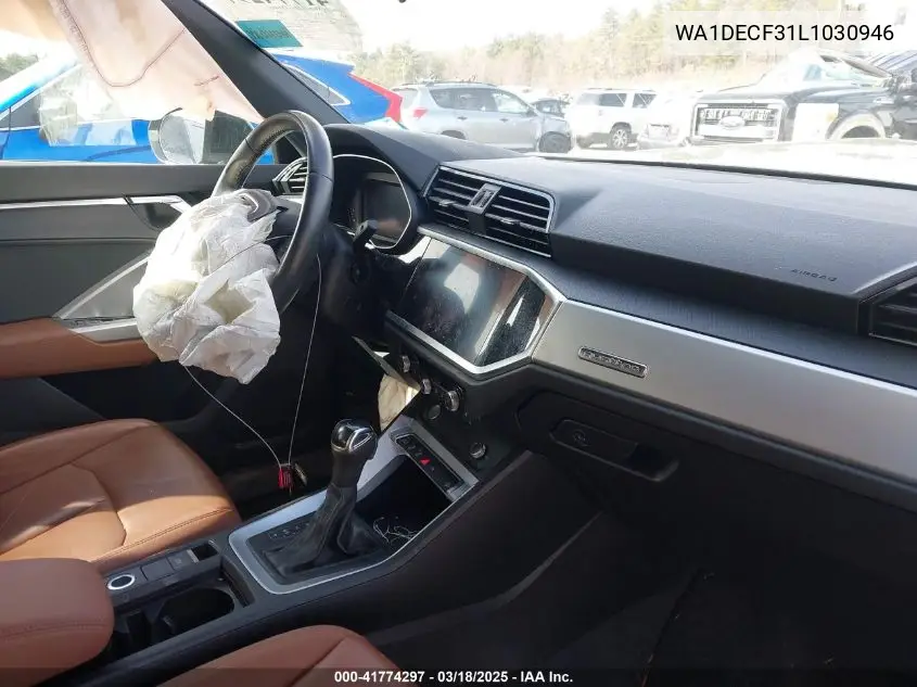 2020 Audi Q3 Premium 45 Tfsi S Line Quattro Tiptronic VIN: WA1DECF31L1030946 Lot: 41774297