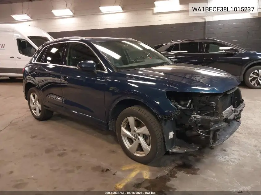 2020 Audi Q3 Premium Plus 45 Tfsi Quattro Tiptronic VIN: WA1BECF38L1015237 Lot: 42038743