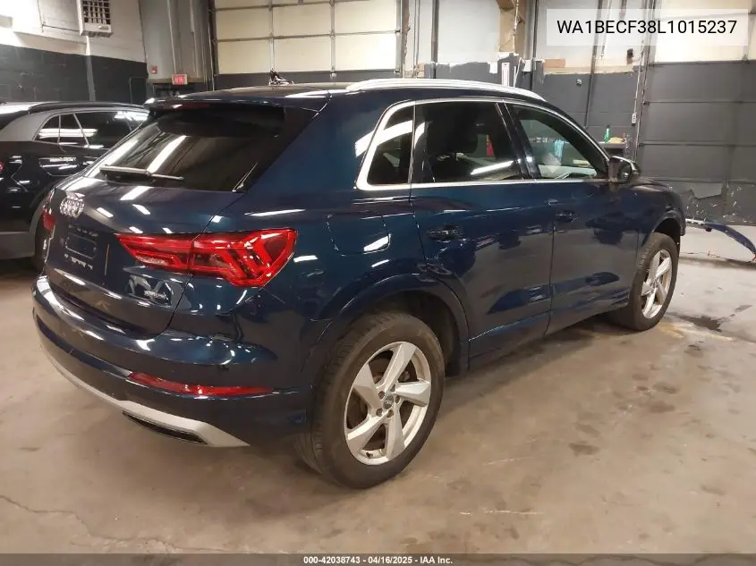 2020 Audi Q3 Premium Plus 45 Tfsi Quattro Tiptronic VIN: WA1BECF38L1015237 Lot: 42038743