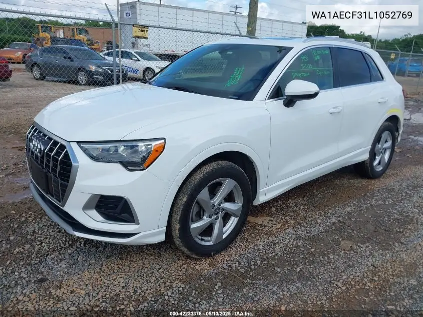 2020 Audi Q3 Premium 45 Tfsi Quattro Tiptronic VIN: WA1AECF31L1052769 Lot: 42233376