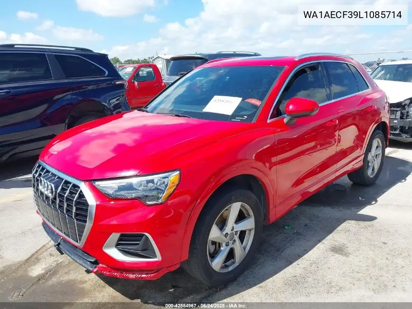 2020 Audi Q3 Premium 45 Tfsi Quattro Tiptronic VIN: WA1AECF39L1085714 Lot: 42584967