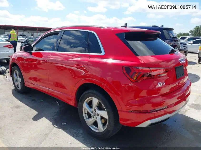 2020 Audi Q3 Premium 45 Tfsi Quattro Tiptronic VIN: WA1AECF39L1085714 Lot: 42584967