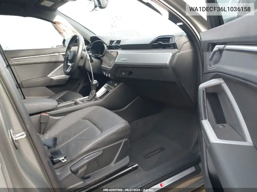2020 Audi Q3 Premium 45 Tfsi S Line Quattro Tiptronic VIN: WA1DECF36L1036158 Lot: 42597988