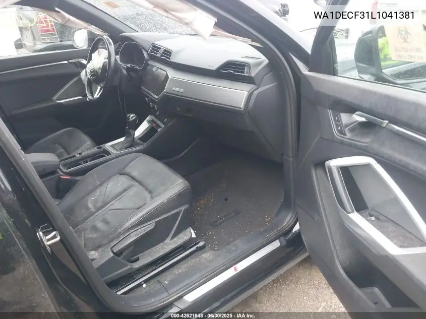 2020 Audi Q3 Premium 45 Tfsi S Line Quattro Tiptronic VIN: WA1DECF31L1041381 Lot: 42621648