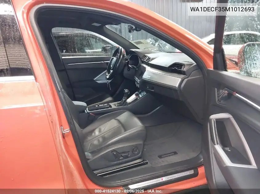 2021 Audi Q3 Premium 45 Tfsi S Line Quattro Tiptronic VIN: WA1DECF35M1012693 Lot: 41524130
