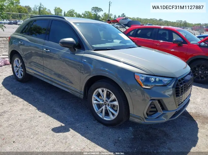 2021 Audi Q3 Premium 45 Tfsi S Line Quattro Tiptronic VIN: WA1DECF31M1127887 Lot: 41966163