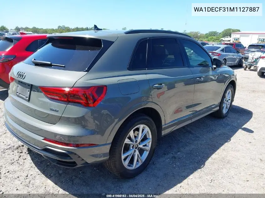 2021 Audi Q3 Premium 45 Tfsi S Line Quattro Tiptronic VIN: WA1DECF31M1127887 Lot: 41966163