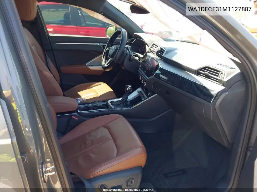 2021 Audi Q3 Premium 45 Tfsi S Line Quattro Tiptronic VIN: WA1DECF31M1127887 Lot: 41966163