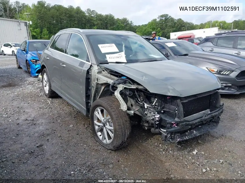 2021 Audi Q3 Premium 45 Tfsi S Line Quattro Tiptronic VIN: WA1DECF39M1102591 Lot: 42232027