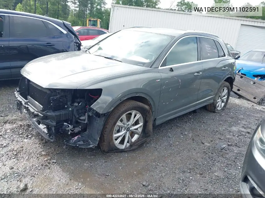2021 Audi Q3 Premium 45 Tfsi S Line Quattro Tiptronic VIN: WA1DECF39M1102591 Lot: 42232027