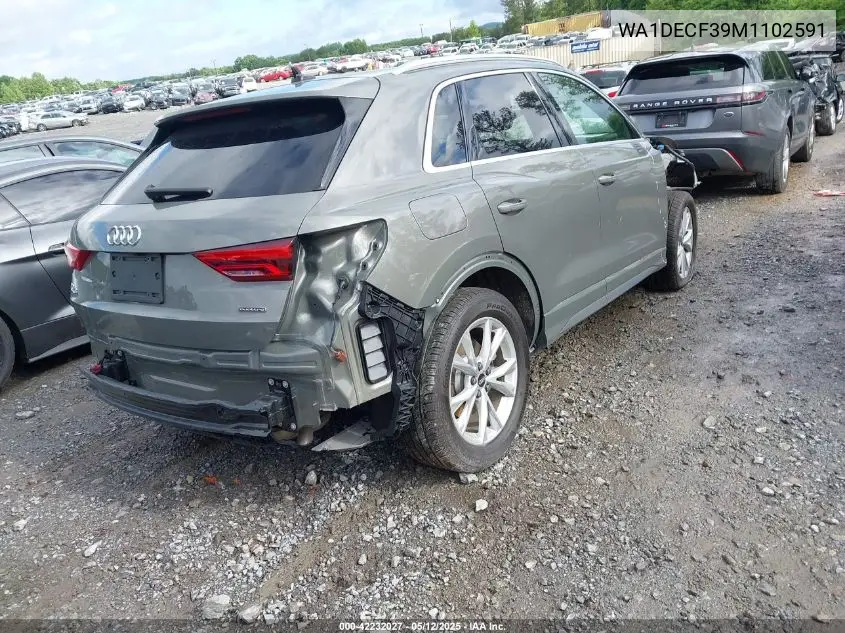 2021 Audi Q3 Premium 45 Tfsi S Line Quattro Tiptronic VIN: WA1DECF39M1102591 Lot: 42232027