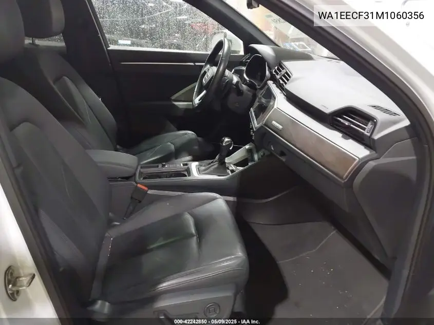 2021 Audi Q3 Premium Plus 45 Tfsi S Line Quattro Tiptronic VIN: WA1EECF31M1060356 Lot: 42242850