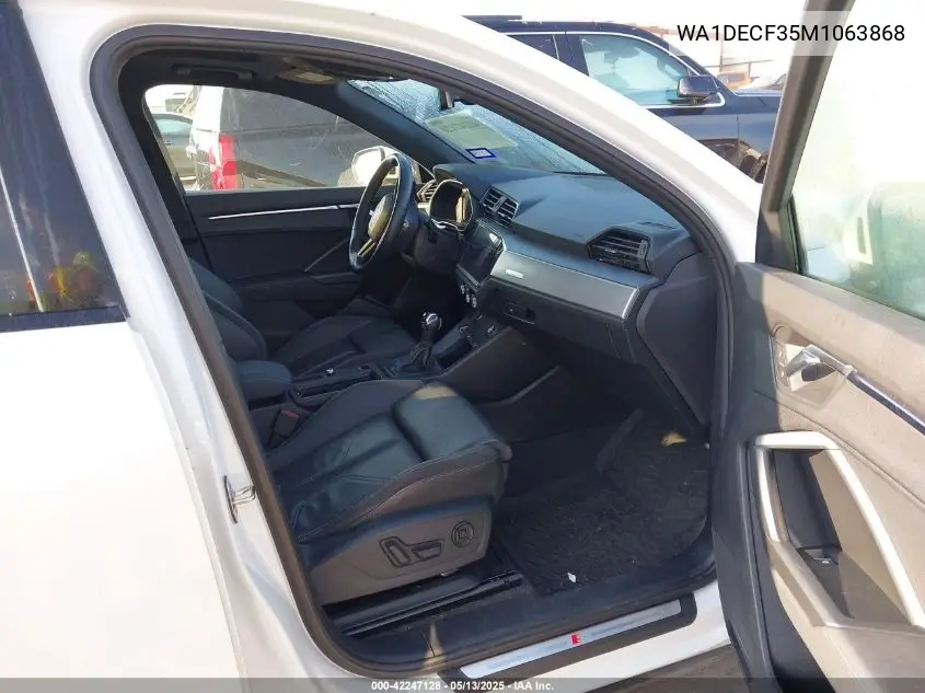 2021 Audi Q3 Premium 45 Tfsi S Line Quattro Tiptronic VIN: WA1DECF35M1063868 Lot: 42247128