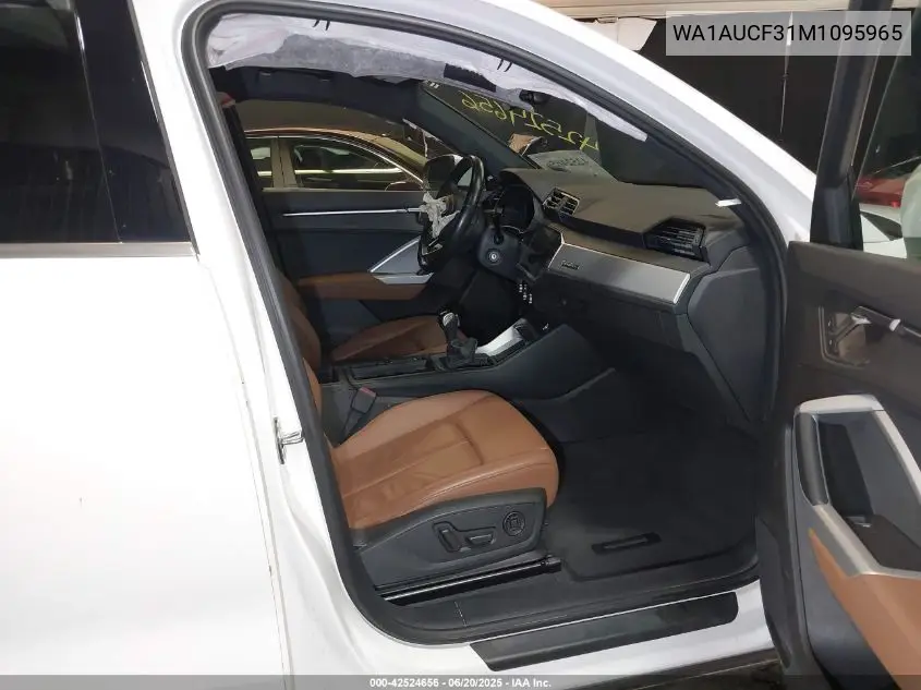 2021 Audi Q3 Premium 40 Tfsi Quattro Tiptronic VIN: WA1AUCF31M1095965 Lot: 42524656