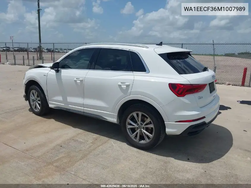 2021 Audi Q3 Premium Plus 45 Tfsi S Line Quattro Tiptronic VIN: WA1EECF36M1007989 Lot: 42529438