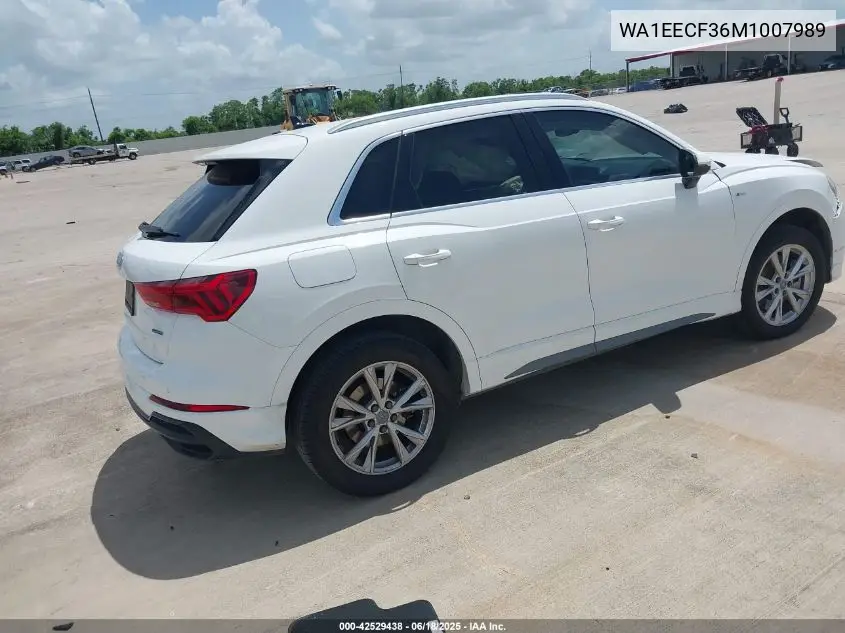 2021 Audi Q3 Premium Plus 45 Tfsi S Line Quattro Tiptronic VIN: WA1EECF36M1007989 Lot: 42529438